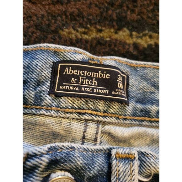 Abercrombie & Fitch Shorts Women's 00 Blue Denim High Rise Cutoff Distressed - Picture 3 of 4
